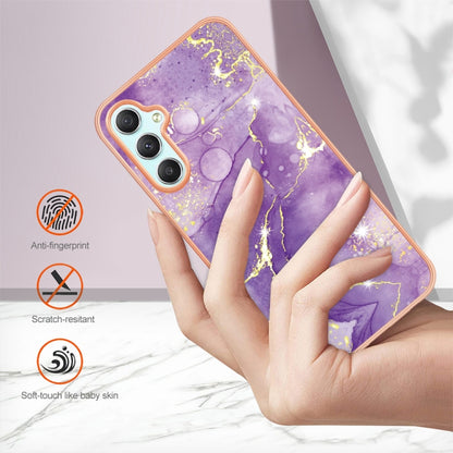For Samsung Galaxy A24 Electroplating Marble Dual-side IMD Phone Case(Purple 002) by buy2fix