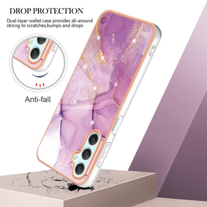 For Samsung Galaxy A24 Electroplating Marble Dual-side IMD Phone Case(Purple 001) by buy2fix