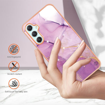 For Samsung Galaxy A24 Electroplating Marble Dual-side IMD Phone Case(Purple 001) by buy2fix