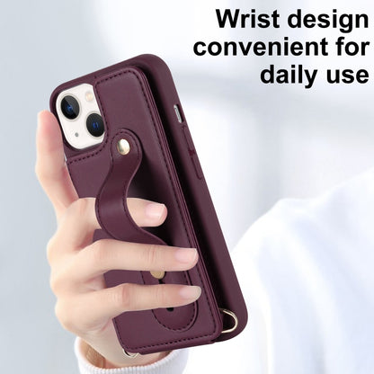 For iPhone 13 Pro Max Wristband Vertical Flip Wallet Back Cover Phone Case(Wine Red) - iPhone 13 Pro Max Cases by buy2fix | Online Shopping UK | buy2fix