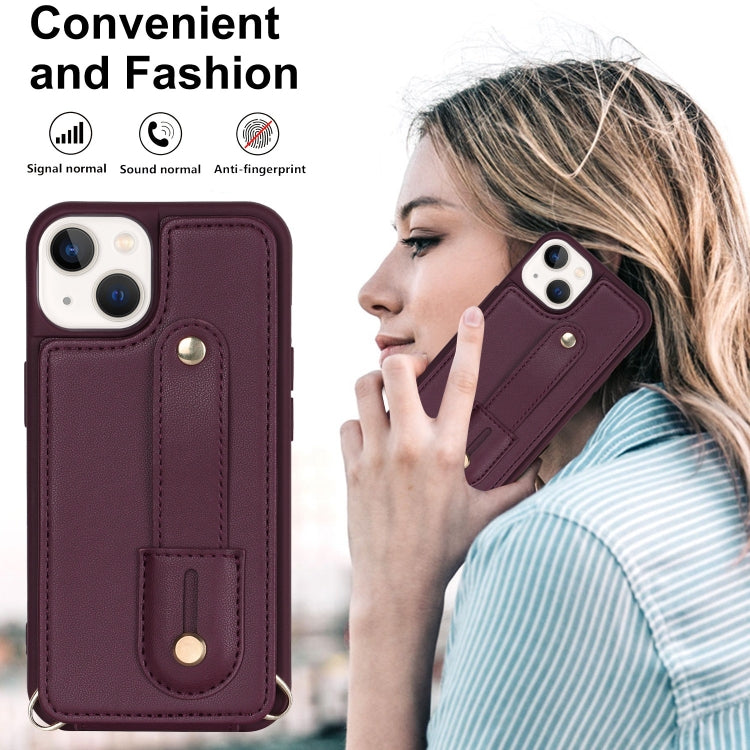 For iPhone 13 Pro Max Wristband Vertical Flip Wallet Back Cover Phone Case(Wine Red) - iPhone 13 Pro Max Cases by buy2fix | Online Shopping UK | buy2fix