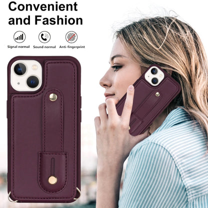 For iPhone 13 Pro Max Wristband Vertical Flip Wallet Back Cover Phone Case(Wine Red) - iPhone 13 Pro Max Cases by buy2fix | Online Shopping UK | buy2fix