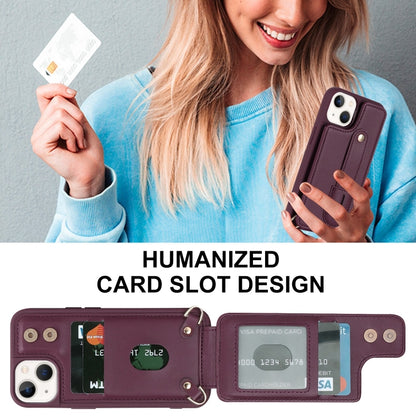 For iPhone 13 Pro Max Wristband Vertical Flip Wallet Back Cover Phone Case(Wine Red) - iPhone 13 Pro Max Cases by buy2fix | Online Shopping UK | buy2fix