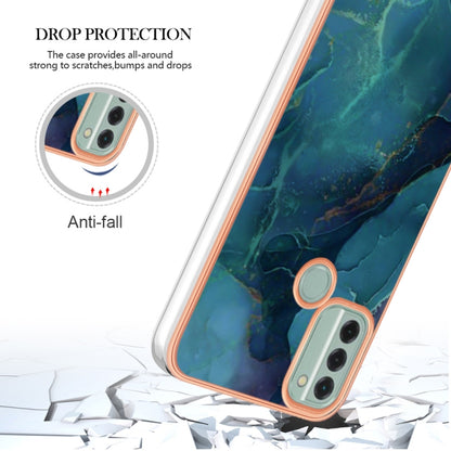 For Nokia C31 Electroplating Marble Dual-side IMD Phone Case(Green 017) - Nokia Cases by buy2fix | Online Shopping UK | buy2fix