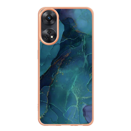 For OPPO Reno 8T 4G Electroplating Marble Dual-side IMD Phone Case(Green 017) by buy2fix
