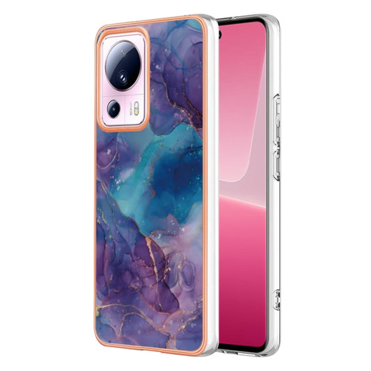 For Xiaomi 13 Lite 5G Electroplating Marble Dual-side IMD Phone Case(Purple 016) - Xiaomi Cases by buy2fix | Online Shopping UK | buy2fix