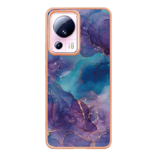 For Xiaomi 13 Lite 5G Electroplating Marble Dual-side IMD Phone Case(Purple 016) - Xiaomi Cases by buy2fix | Online Shopping UK | buy2fix