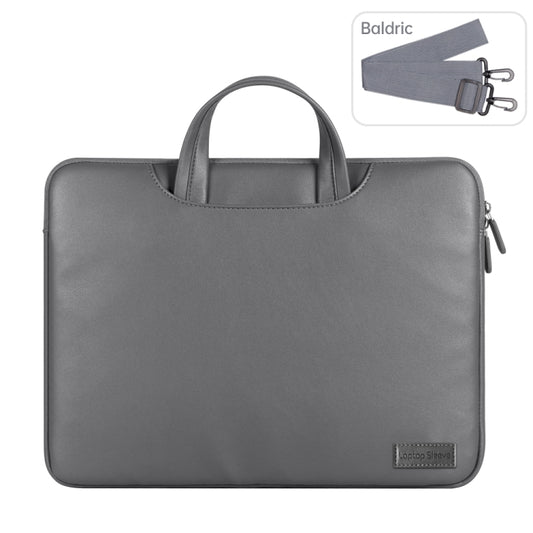 Waterproof PU Laptop Bag Inner Bag, Size:15 inch(Grey) by buy2fix