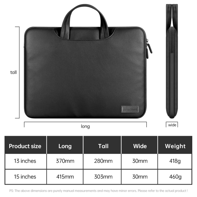 Waterproof PU Laptop Bag Inner Bag, Size:15 inch(Grey) by buy2fix