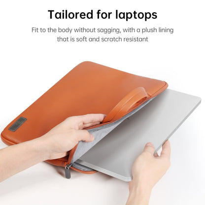 Waterproof PU Laptop Bag Inner Bag, Size:15 inch(Brown) by buy2fix