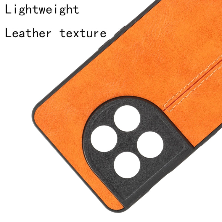For OnePlus 11 5G Sewing Cow Pattern Skin PC + PU + TPU Phone Case(Orange) - OnePlus Cases by buy2fix | Online Shopping UK | buy2fix