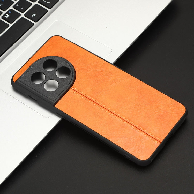 For OnePlus 11 5G Sewing Cow Pattern Skin PC + PU + TPU Phone Case(Orange) - OnePlus Cases by buy2fix | Online Shopping UK | buy2fix