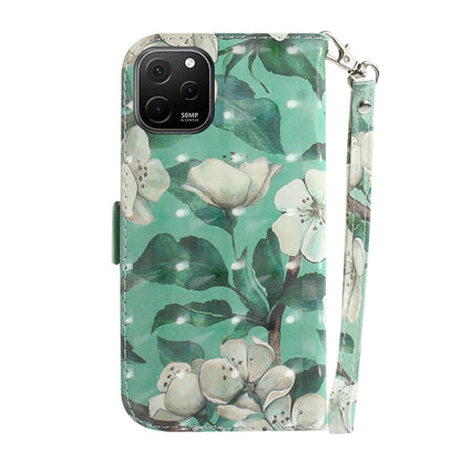 For Huawei nova Y61 / Enjoy 50z 3D Colored Horizontal Flip Leather Phone Case(Watercolor Flower) - Huawei Cases by buy2fix | Online Shopping UK | buy2fix