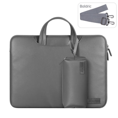 Waterproof PU Laptop Bag Inner Bag with Power Pack, Size:15 inch(Grey) by buy2fix