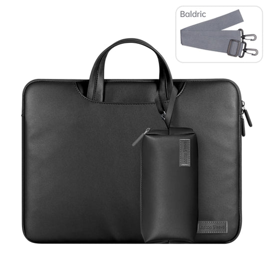 Waterproof PU Laptop Bag Inner Bag with Power Pack, Size:15 inch(Black) by buy2fix