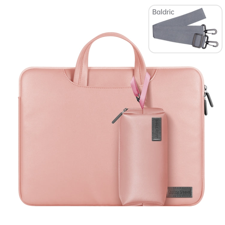 Waterproof PU Laptop Bag Inner Bag with Power Pack, Size:15 inch(Rose Gold) by buy2fix