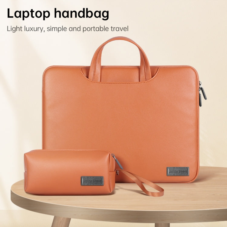 Waterproof PU Laptop Bag Inner Bag with Power Pack, Size:15 inch(Rose Gold) by buy2fix