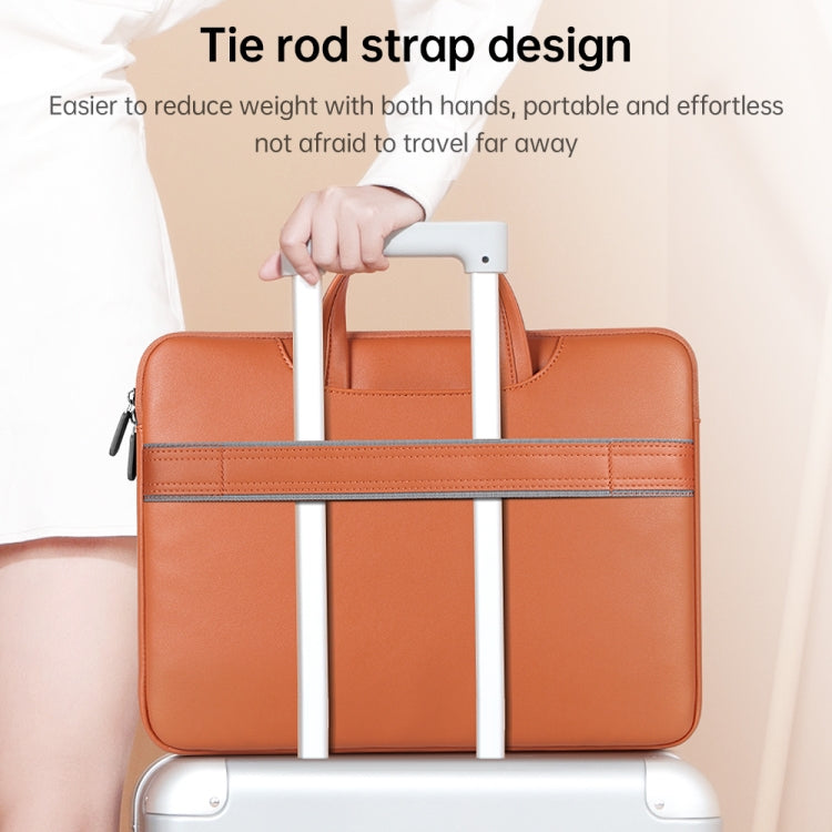 Waterproof PU Laptop Bag Inner Bag with Power Pack, Size:15 inch(Rose Gold) by buy2fix