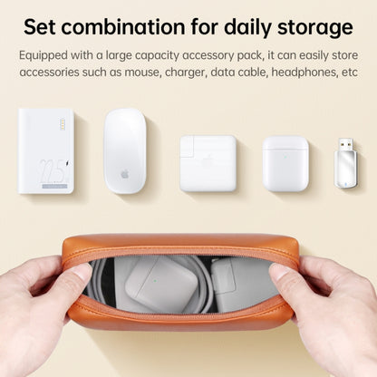 Waterproof PU Laptop Bag Inner Bag with Power Pack, Size:15 inch(Brown) by buy2fix