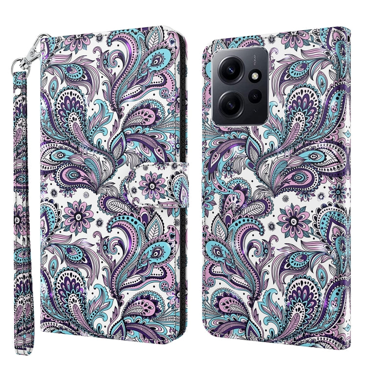 For Xiaomi Redmi Note 12 4G Global 3D Painting Pattern Flip Leather Phone Case(Swirl Pattern) by buy2fix