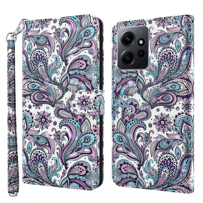 For Xiaomi Redmi Note 12 4G Global 3D Painting Pattern Flip Leather Phone Case(Swirl Pattern) by buy2fix