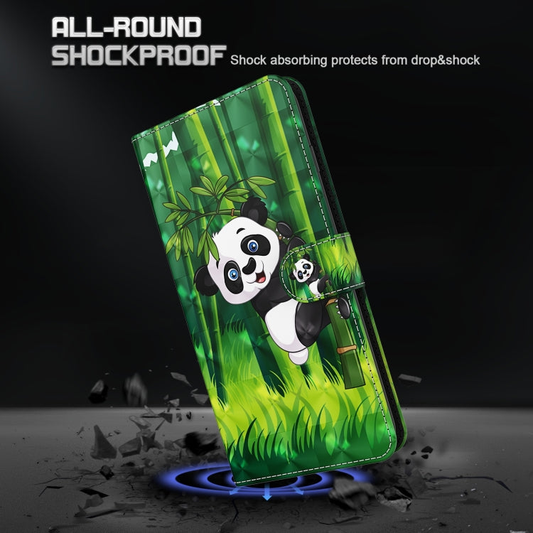 For Xiaomi Redmi Note 12 4G Global 3D Painting Pattern Flip Leather Phone Case(Bamboo Panda) by buy2fix