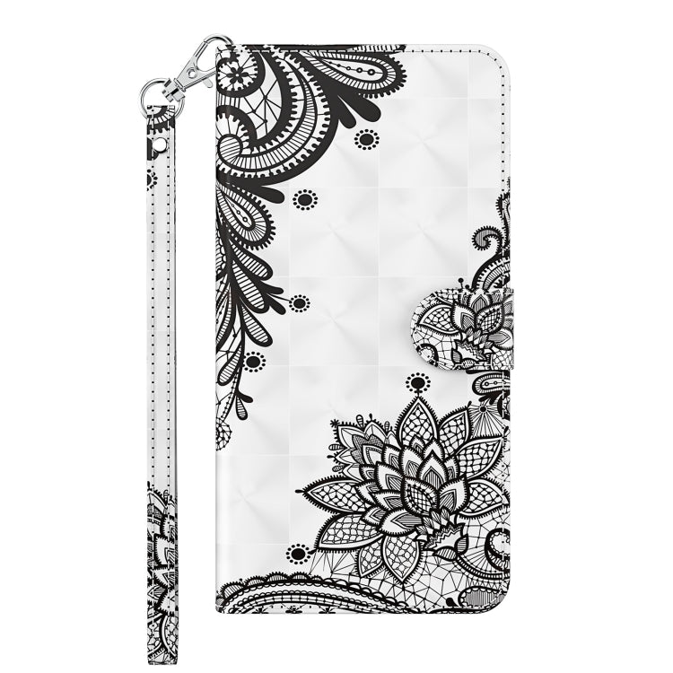 For Xiaomi Redmi Note 12 4G Global 3D Painting Pattern Flip Leather Phone Case(Diagonal Black Flower) by buy2fix