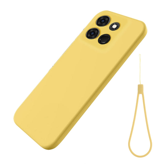 For Infinix Smart 7 African Pure Color Liquid Silicone Shockproof Phone Case(Yellow) - Infinix Cases by buy2fix | Online Shopping UK | buy2fix