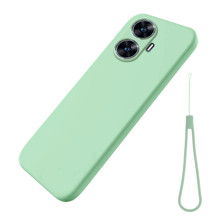 For Realme C55 Pure Color Liquid Silicone Shockproof Phone Case(Green) - Realme Cases by buy2fix | Online Shopping UK | buy2fix