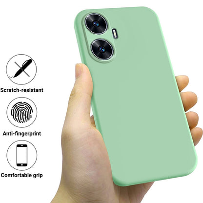 For Realme C55 Pure Color Liquid Silicone Shockproof Phone Case(Green) - Realme Cases by buy2fix | Online Shopping UK | buy2fix