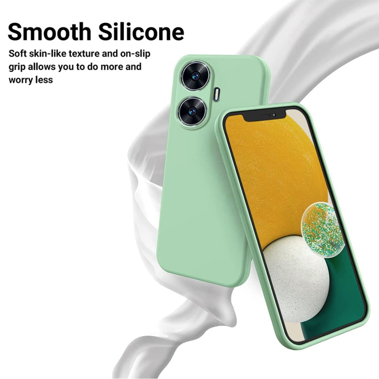 For Realme C55 Pure Color Liquid Silicone Shockproof Phone Case(Green) - Realme Cases by buy2fix | Online Shopping UK | buy2fix
