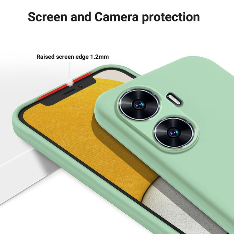 For Realme C55 Pure Color Liquid Silicone Shockproof Phone Case(Green) - Realme Cases by buy2fix | Online Shopping UK | buy2fix