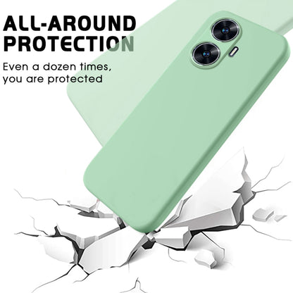 For Realme C55 Pure Color Liquid Silicone Shockproof Phone Case(Green) - Realme Cases by buy2fix | Online Shopping UK | buy2fix
