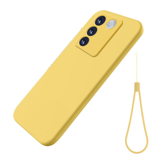 For vivo V27 / V27 Pro / S16 / S16 Pro Pure Color Liquid Silicone Shockproof Phone Case(Yellow) - vivo Cases by buy2fix | Online Shopping UK | buy2fix