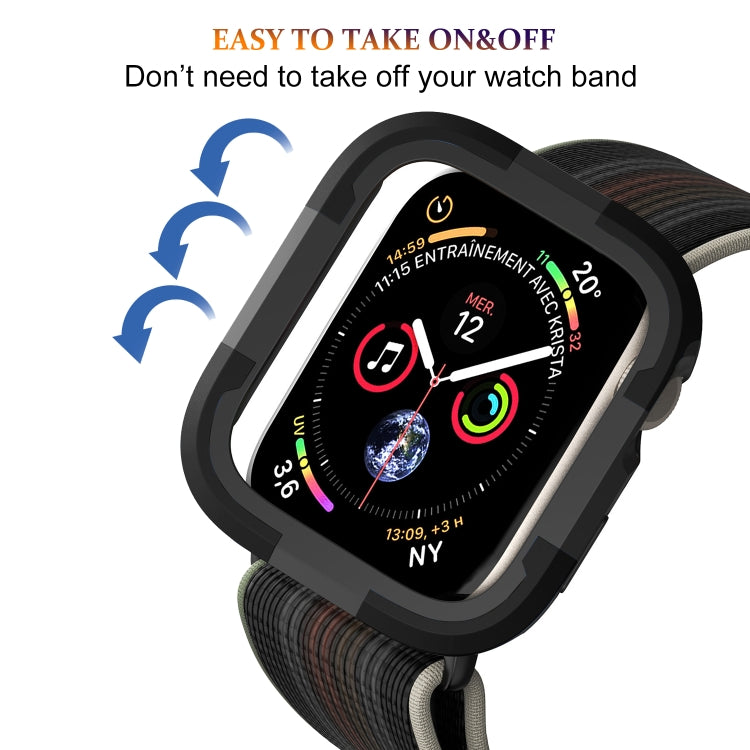 For Apple Watch Series SE 2&6&SE&5&4 40mm Armor Frame Watch Case(Black) - Watch Cases by buy2fix | Online Shopping UK | buy2fix