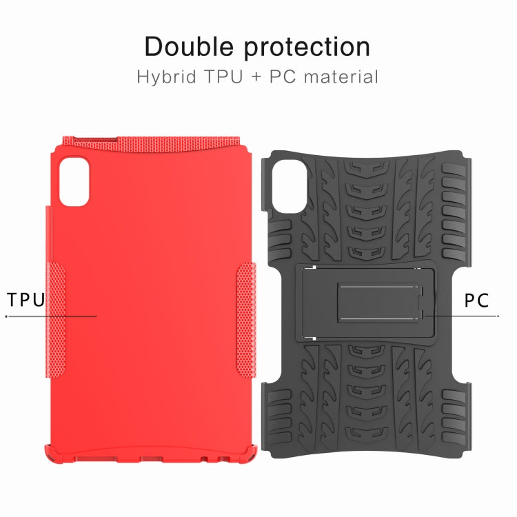 For Lenovo Tab M9 Tire Texture TPU + PC Tablet Case with Holder(Purple) - Lenovo by buy2fix | Online Shopping UK | buy2fix