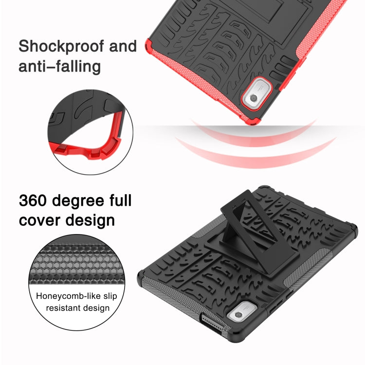 For Lenovo Tab M9 Tire Texture TPU + PC Tablet Case with Holder(Purple) - Lenovo by buy2fix | Online Shopping UK | buy2fix