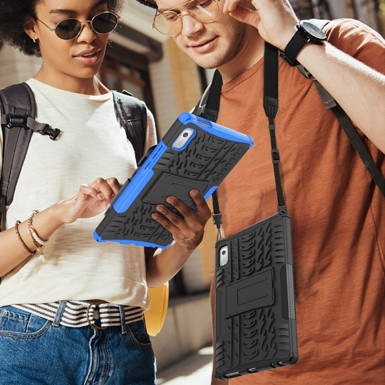 For Lenovo Tab M9 Tire Texture TPU + PC Tablet Case with Holder(Purple) - Lenovo by buy2fix | Online Shopping UK | buy2fix