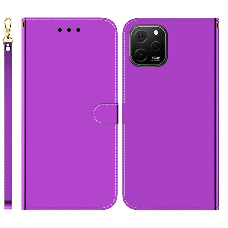 For Huawei nova Y61 / Enjoy 50z Imitated Mirror Surface Leather Phone Case(Purple) - Huawei Cases by buy2fix | Online Shopping UK | buy2fix