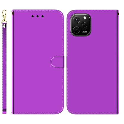 For Huawei nova Y61 / Enjoy 50z Imitated Mirror Surface Leather Phone Case(Purple) - Huawei Cases by buy2fix | Online Shopping UK | buy2fix