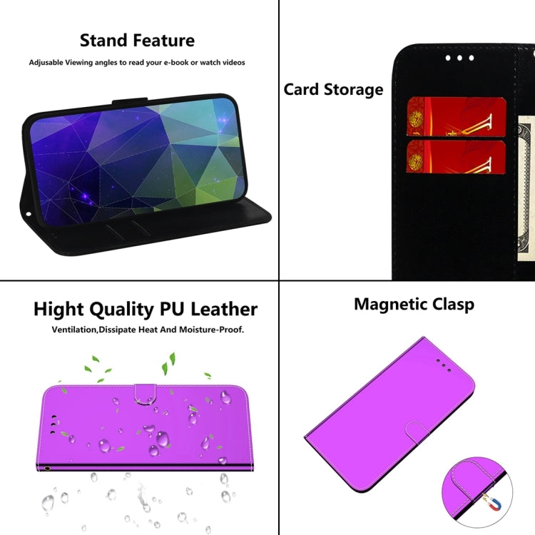 For Huawei nova Y61 / Enjoy 50z Imitated Mirror Surface Leather Phone Case(Purple) - Huawei Cases by buy2fix | Online Shopping UK | buy2fix