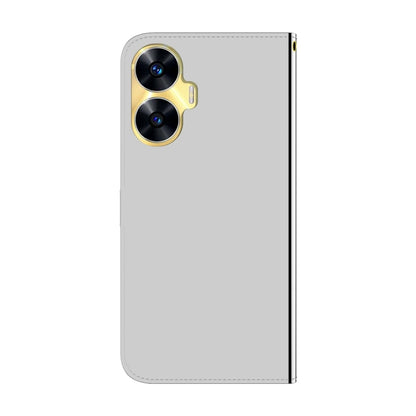 For Realme C55 Imitated Mirror Surface Leather Phone Case(Silver) - Realme Cases by buy2fix | Online Shopping UK | buy2fix