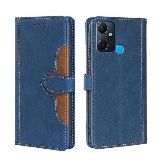 For Infinix Smart 6 Plus Skin Feel Magnetic Buckle Leather Phone Case(Blue) - Infinix Cases by buy2fix | Online Shopping UK | buy2fix