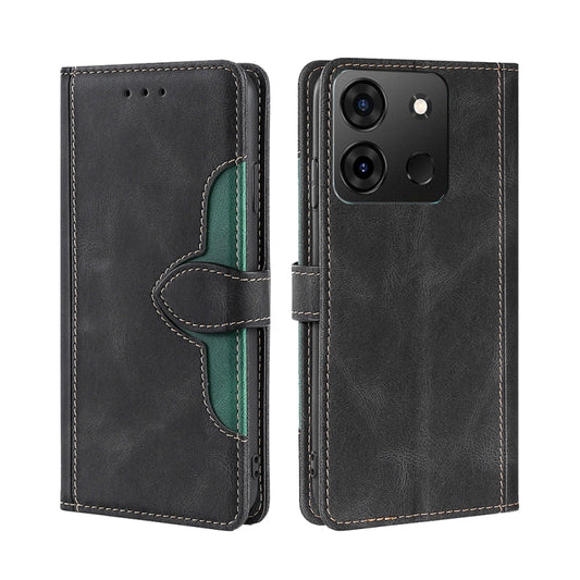 For Infinix Smart 7 Skin Feel Magnetic Buckle Leather Phone Case(Black) - Infinix Cases by buy2fix | Online Shopping UK | buy2fix