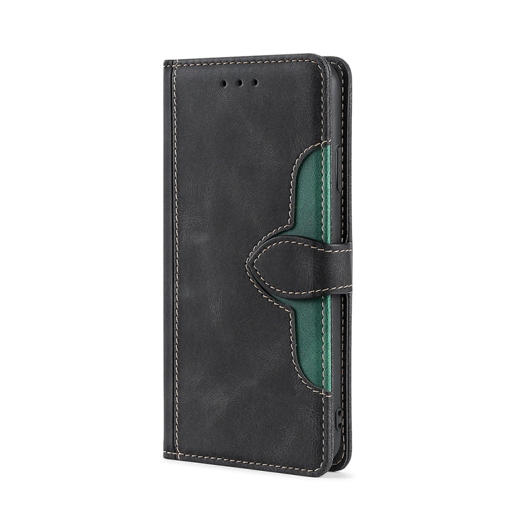 For Infinix Smart 7 Skin Feel Magnetic Buckle Leather Phone Case(Black) - Infinix Cases by buy2fix | Online Shopping UK | buy2fix