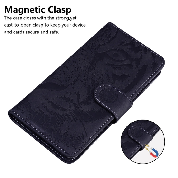 For Realme C55 Tiger Embossing Pattern Flip Leather Phone Case(Black) - Realme Cases by buy2fix | Online Shopping UK | buy2fix