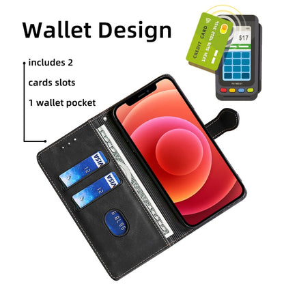 For Xiaomi Redmi Note 12 4G Global Skin Feel Magnetic Buckle Leather Phone Case(Black) by buy2fix