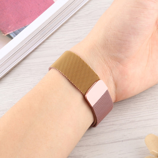 For Apple Watch Series 9&8&7 41mm / SE 3&SE 2&6&SE&5&4 40mm / 3&2&1 38mm Milanese Gradient Stainless Steel Watch Band(Gold+Rose Gold) by buy2fix