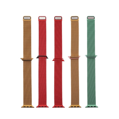 For Apple Watch Series 9&8&7 41mm / SE 3&SE 2&6&SE&5&4 40mm / 3&2&1 38mm Milanese Gradient Stainless Steel Watch Band(Gold+Rose Gold) by buy2fix