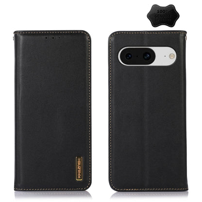 For Google Pixel 8 KHAZNEH Nappa Top Layer Cowhide Leather Phone Case(Black) - Google Cases by buy2fix | Online Shopping UK | buy2fix